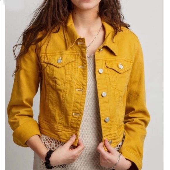 Anthropologie Jackets & Blazers - Pilcro and the letterpress yellow denim jacket